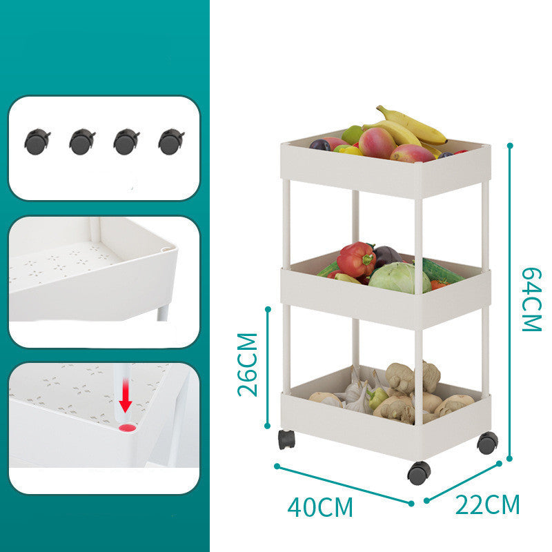 Bathroom Kitchen Mobile Trolley Debris Sorting Storage Rack