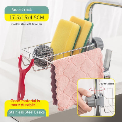 Racks Hanging On A Faucet Stainless Steel Kitchen Storage Rack