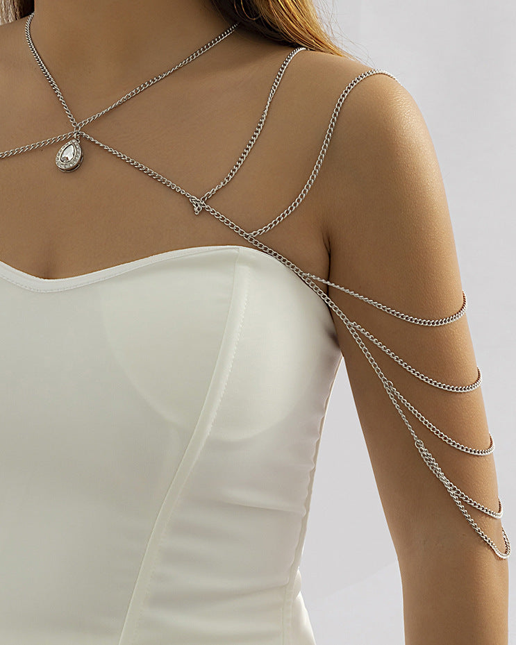 Jewelry Simple Drops With Diamonds Alloy Necklace