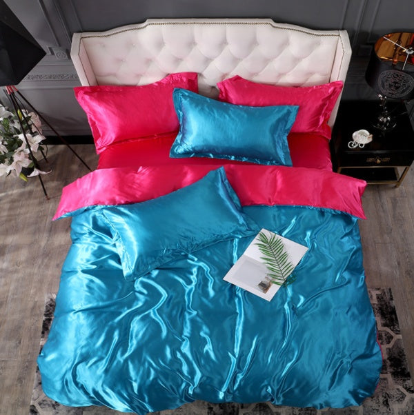 Bed Sheet Quilt Cover Naked Sleep Cool Silk Single Three Piece Set