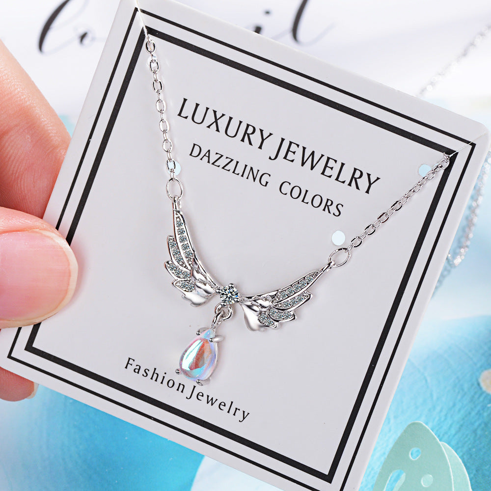 Female Wing Moonstone Necklace