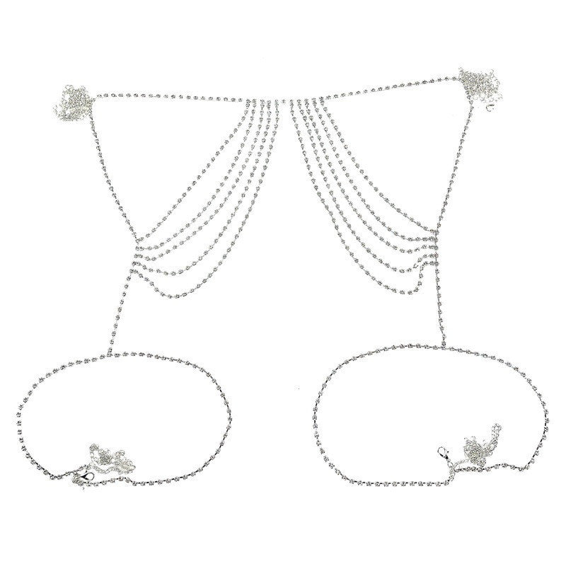 European and American Multi-Layer Rhinestone Waist Chain – Hip-Hop Inspired Jewelry