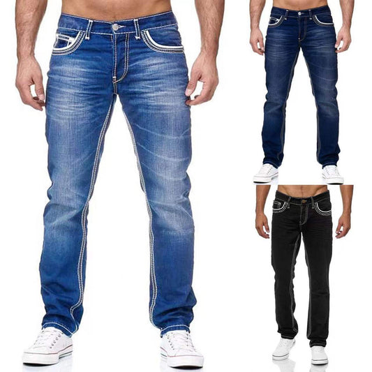 Men's Jeans with Pockets - Straight Pants