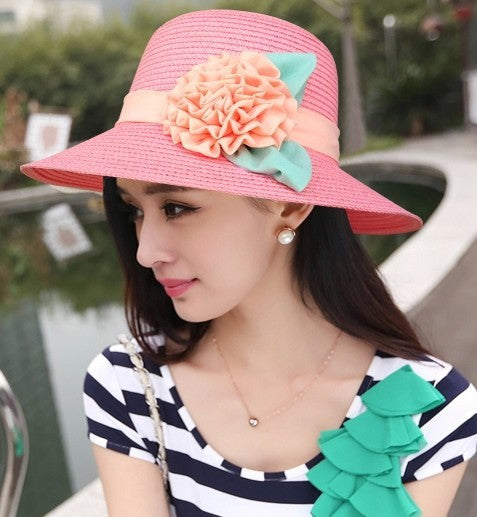 New Women's Three-dimensional Flower Foldable Sun Hat