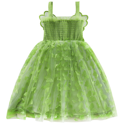 Dress Children's Mesh Skirt Children's Green Butterfly