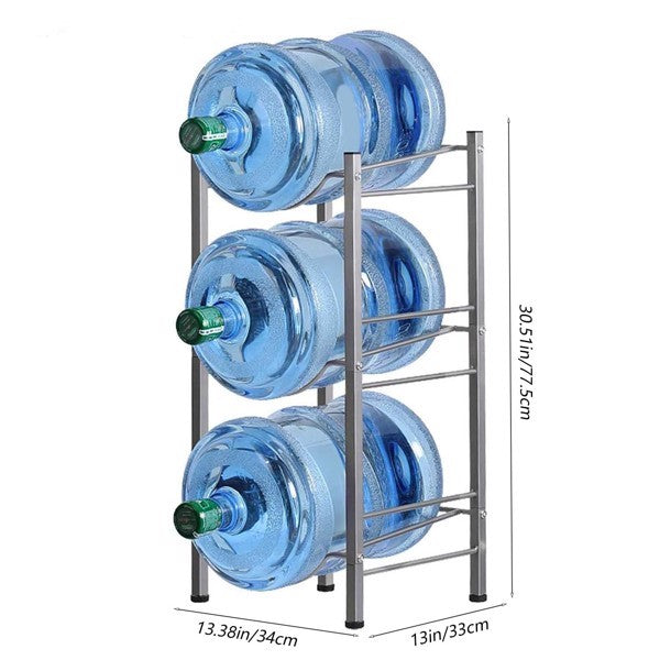 3-Tier Water Bottle Holder, 5 Gallon Removable Water Bottle Holder Organization Storage Rack, Black