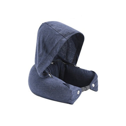 Blue hooded product on a white background with text 'Hooded design'.