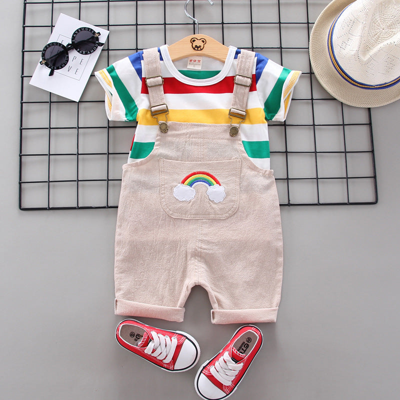 Rainbow Bib Pants for Girls - Baby Kids Clothing