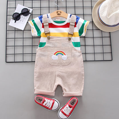 Rainbow Bib Pants for Girls - Baby Kids Clothing