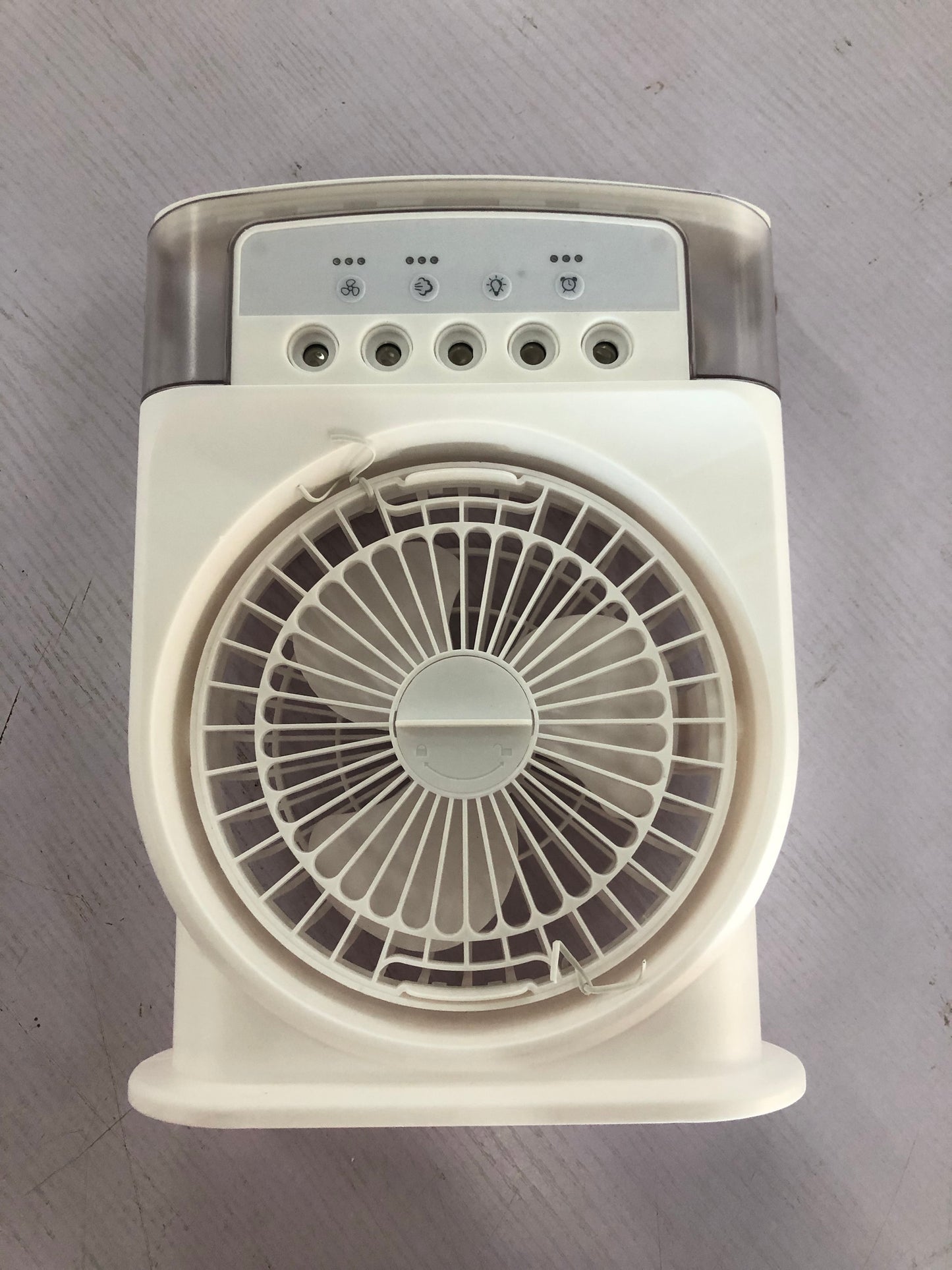 USB Air Cooler Fan with 5 Spray Modes, 7-Color LED, and 600ML Tank