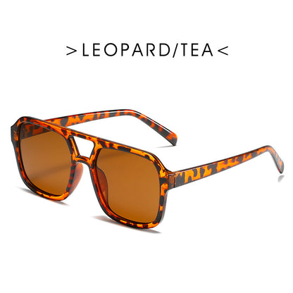 Square Double Beam Retro Sunglasses for Men & Women