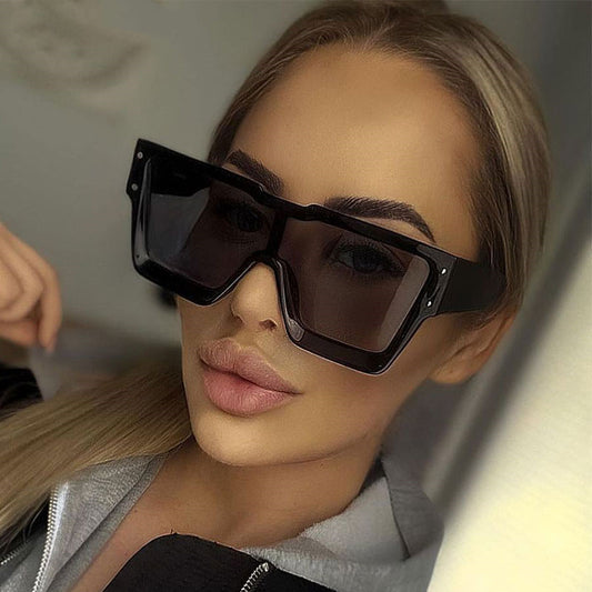 Oversized One-Lens Square Sunglasses for Men & Women