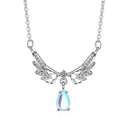 Female Wing Moonstone Necklace