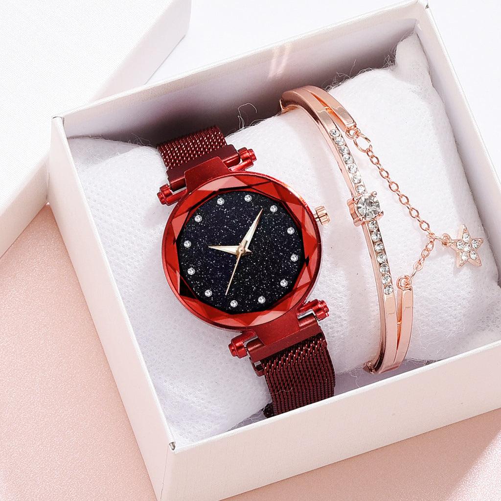 Luxury Women’s Starry Sky Magnet Buckle Bracelet Watch