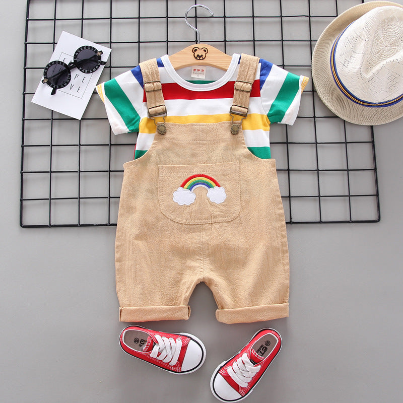 Rainbow Bib Pants for Girls - Baby Kids Clothing