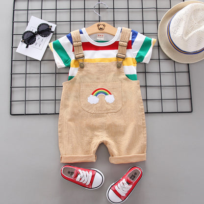 Rainbow Bib Pants for Girls - Baby Kids Clothing