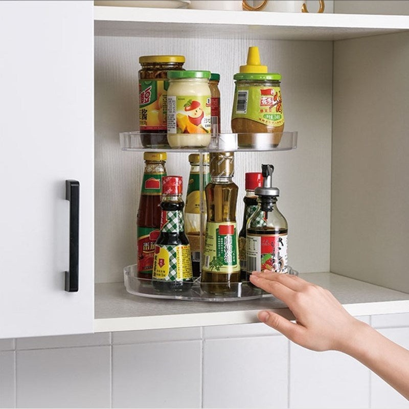 Box kitchen storage rotatable condiment turntable