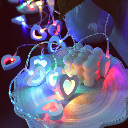 LED Wood Love Heart Lighting Chain String