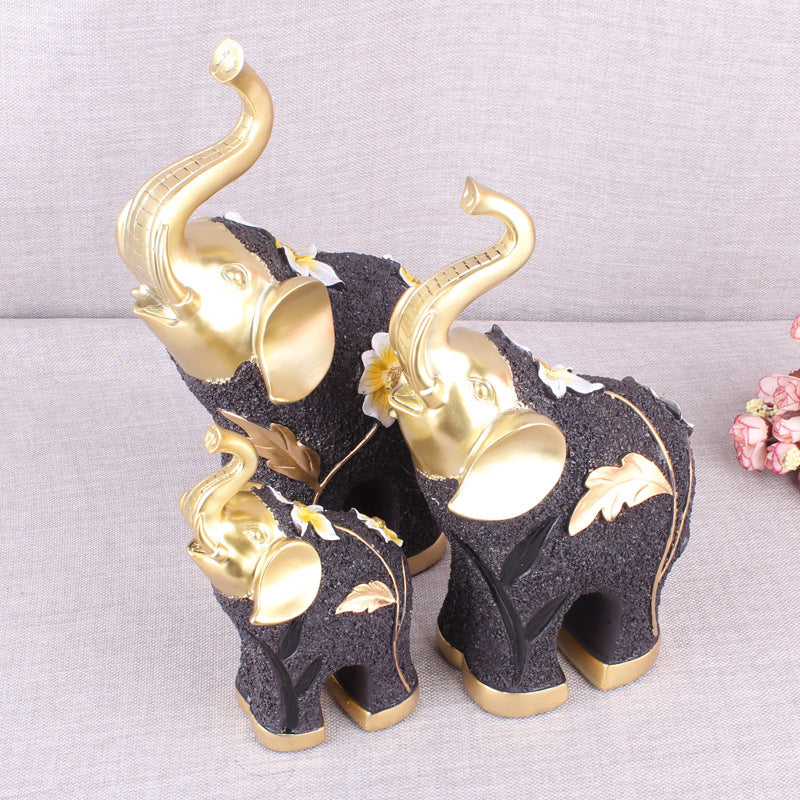 European Pattern Lucky Elephant Resin Ornament