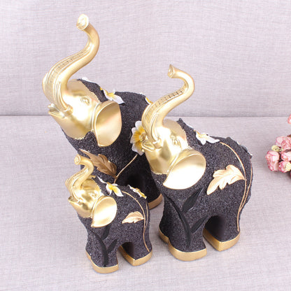 European Pattern Lucky Elephant Resin Ornament