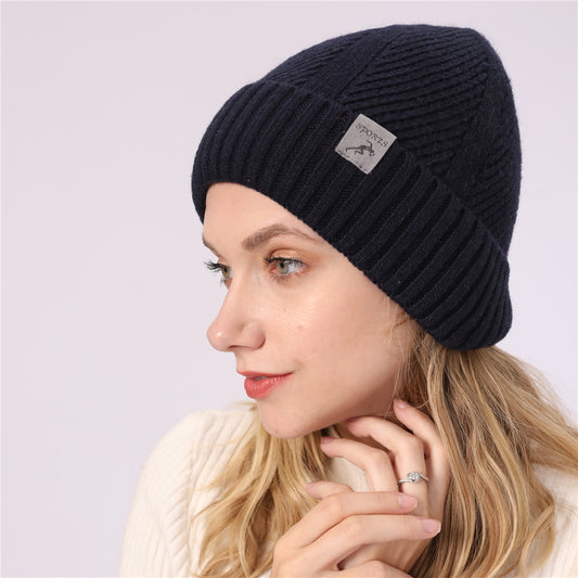 Unisex Curled Velvet Wool Knitted Hat