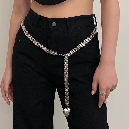 Men and Women Design Fashion Love Chain Pendant Waist Chain