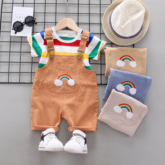 Rainbow Bib Pants for Girls - Baby Kids Clothing