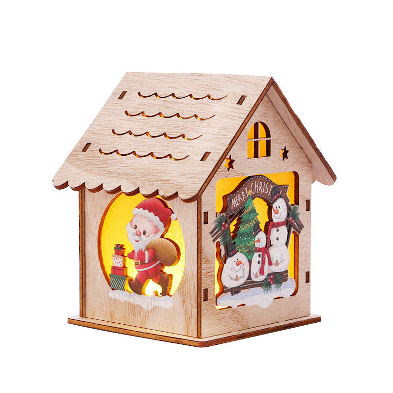 Christmas Decorative Wooden Ornaments LED Lighting