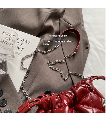 Chain Kafuu Diamond Fashion Shoulder Crossbody Mini Bucket Bag