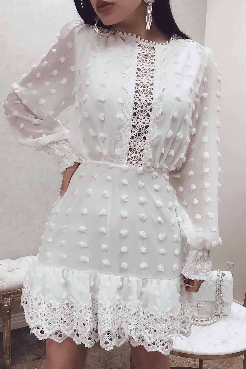 Women's Hollowed Chiffon Dress Formal Dress Lady Dress