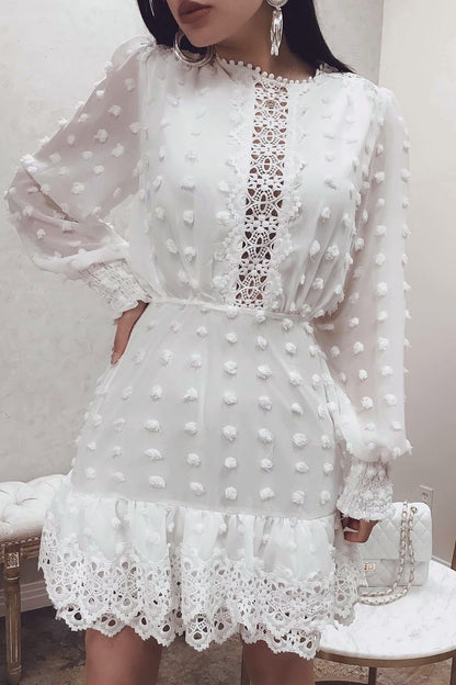 Women's Hollowed Chiffon Dress Formal Dress Lady Dress