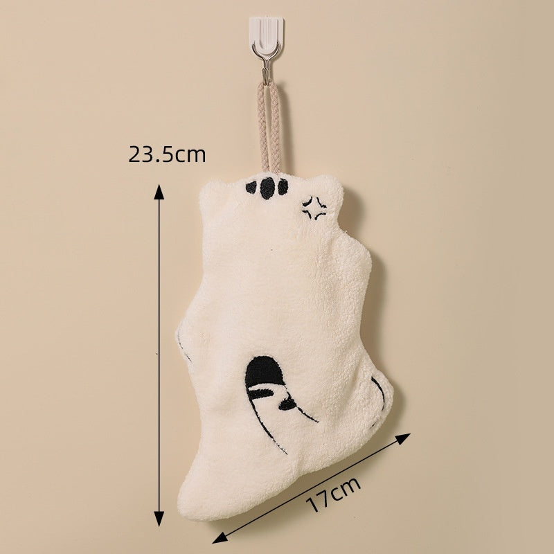 Hand-wiping Small Tower Cute Cat Hand Towel Bathroom Kitchen Hanging Towel