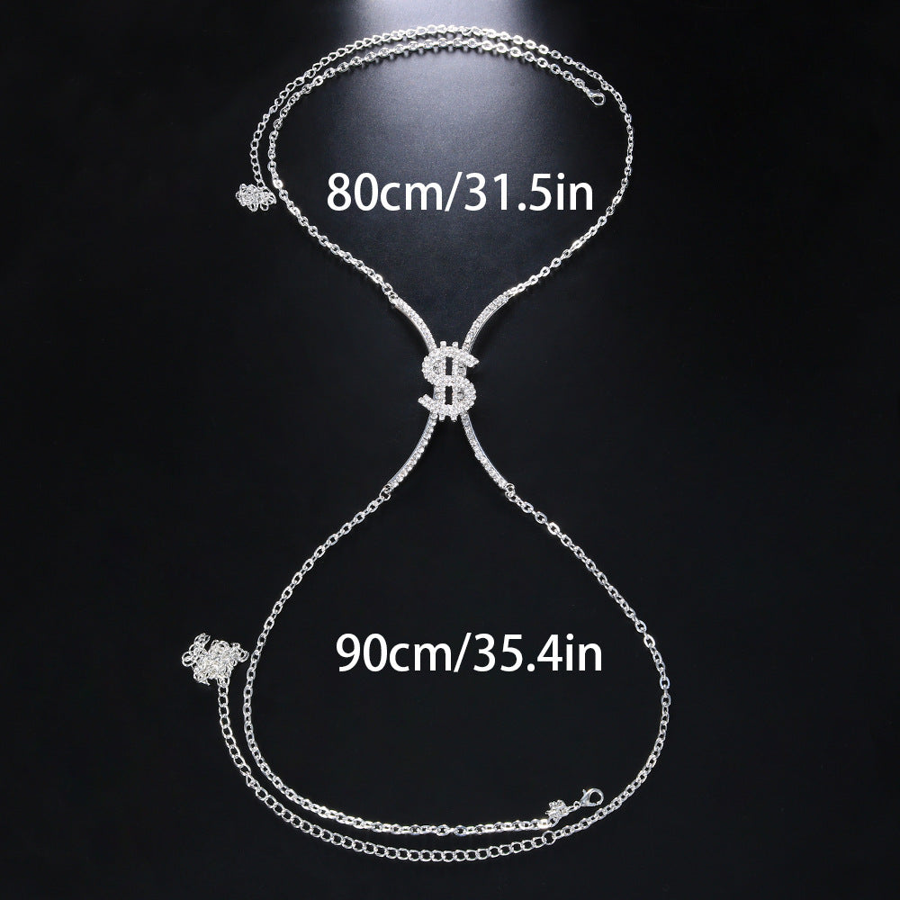 Rhinestone Chest Body Chain – Glamorous Nightclub Jewelry