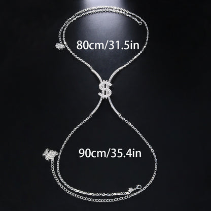 Rhinestone Chest Body Chain – Glamorous Nightclub Jewelry