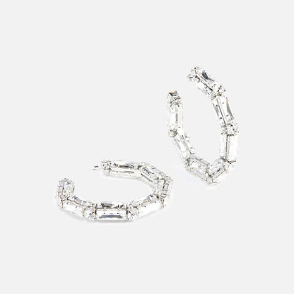 Rhinestone Earrings - Personalized Fashion Hoop Exaggerated Earrings