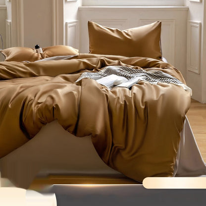 Summer Bed Four-piece Ice Silk Summer Cooling Quilt Cover Fitted Sheet