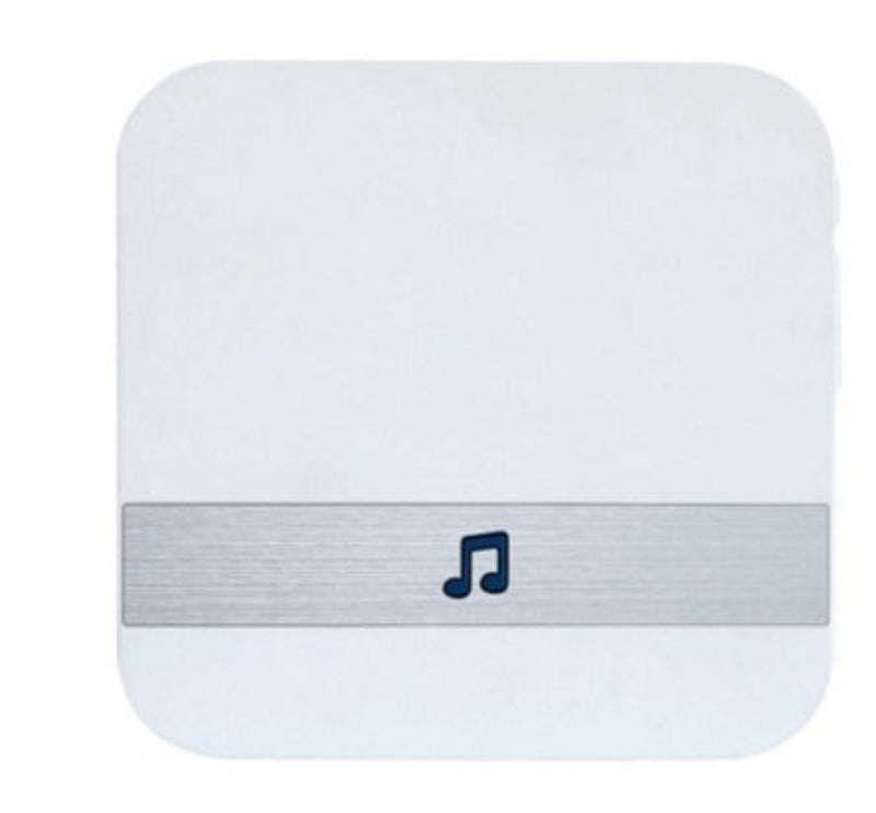 White electronic device with a blue music note symbol on a white background