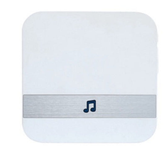 White electronic device with a blue music note symbol on a white background