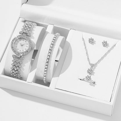 Diamond Women’s Luxury Rhinestone Quartz Watch Set