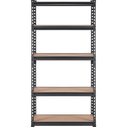 VEVOR Storage Shelving Unit, 5Tier Adjustable, 2000 Lbs Capacity, Heavy Duty Garage Shelves Metal Organizer Utility Rack, Black, 30L X 12W X 60 H For Kitchen Pantry Basement Bathroom Laundry