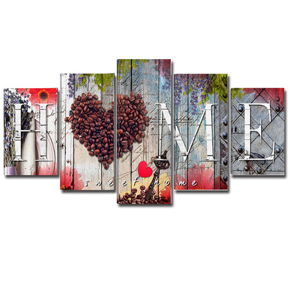 Oil Painting Wall Art – 5-Piece Decorative Board Set