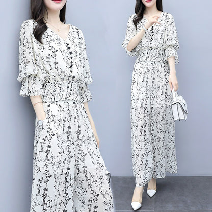 Casual Fashion Suit Female Floral Summer