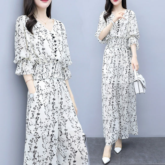 Casual Fashion Suit Female Floral Summer