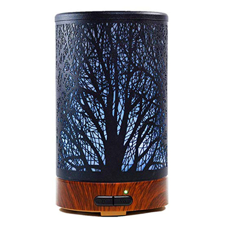 Tree Shadow Iron Art Aroma Diffuser Mute Humidifying Colorful Night Lamp Yoga Fragrance