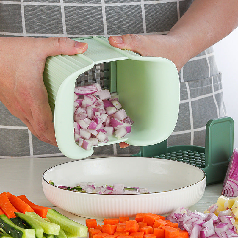 Multifunctional Vegetable Chopper-Hand Pressure Onion Dicer & French Fries Cutter