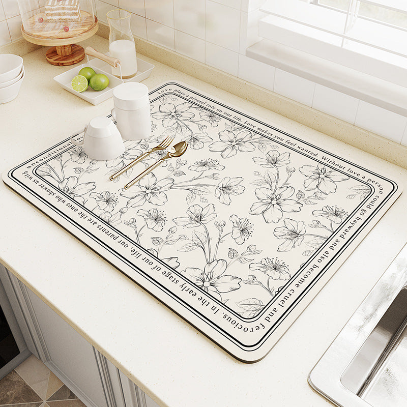 Modern & Minimalism Kitchen Countertop Water Draining Pad