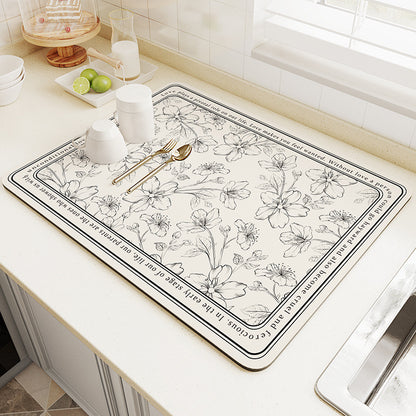 Modern & Minimalism Kitchen Countertop Water Draining Pad