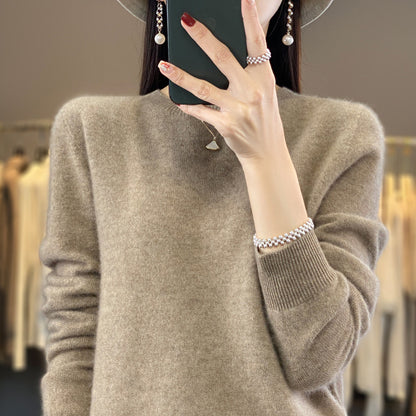 Women's Round Neck Sweater Loose Knitted Bottoming Sweater