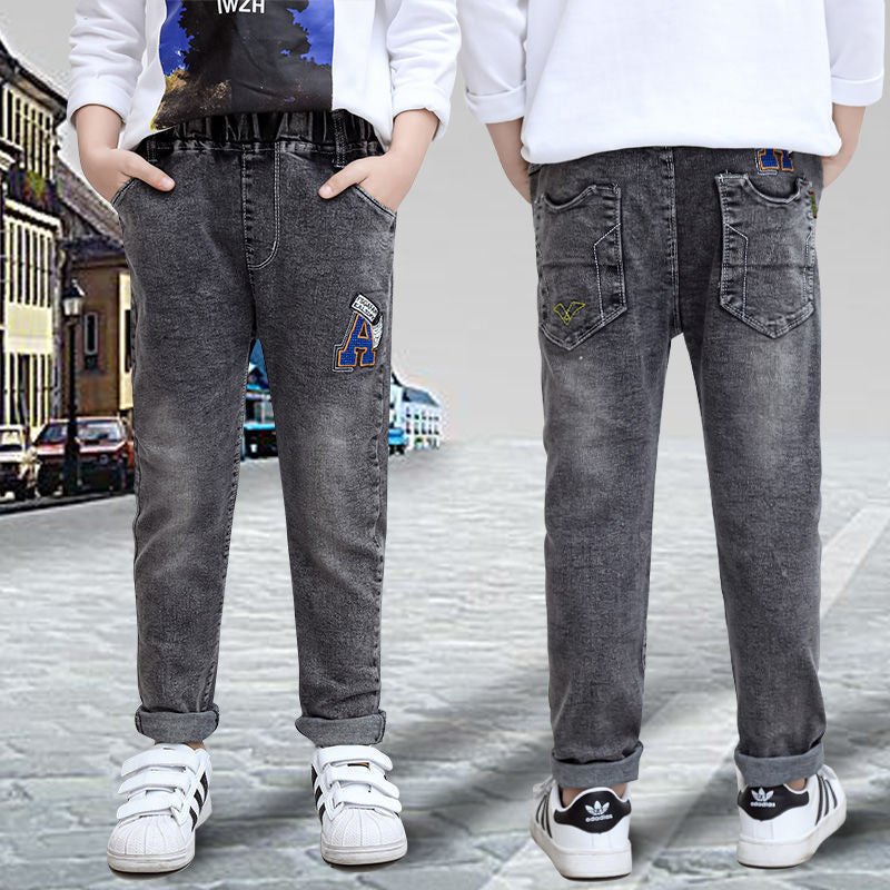 Boys Jeans - Autumn and Winter New One-piece Velvet