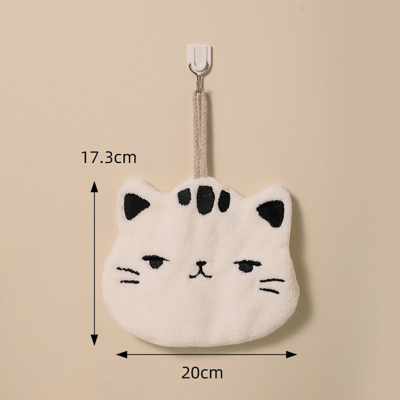 Hand-wiping Small Tower Cute Cat Hand Towel Bathroom Kitchen Hanging Towel